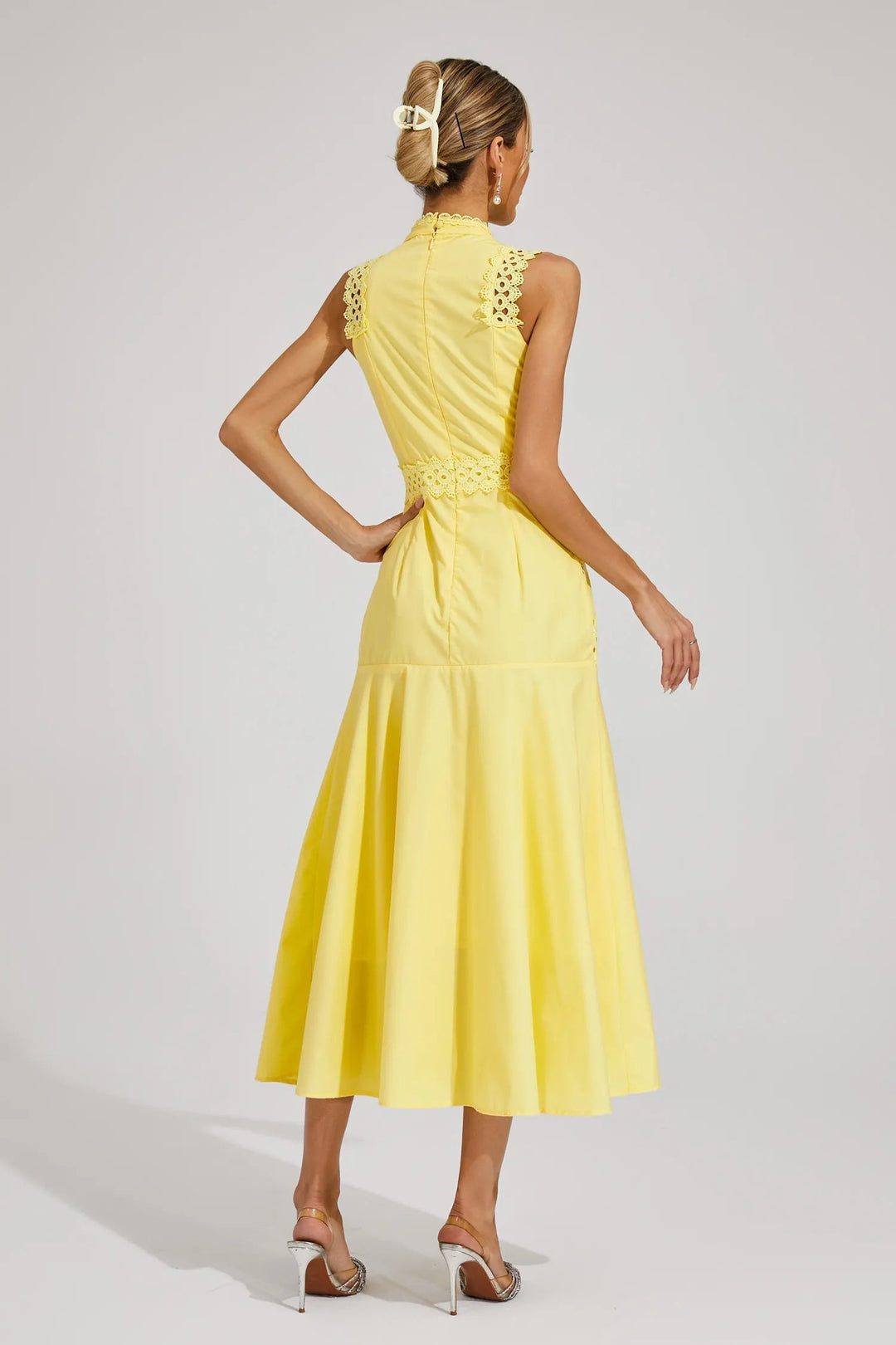 Lily | Women's Sleeveless Lace Midi Wedding Guest Dress