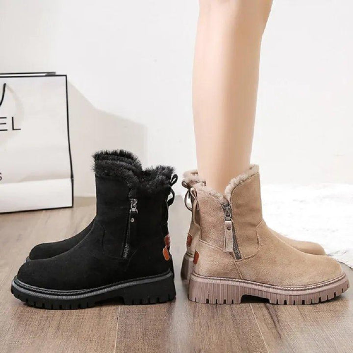 Women's Ankle Boots Fur-Lined Orthopedic Platform Suede Booties