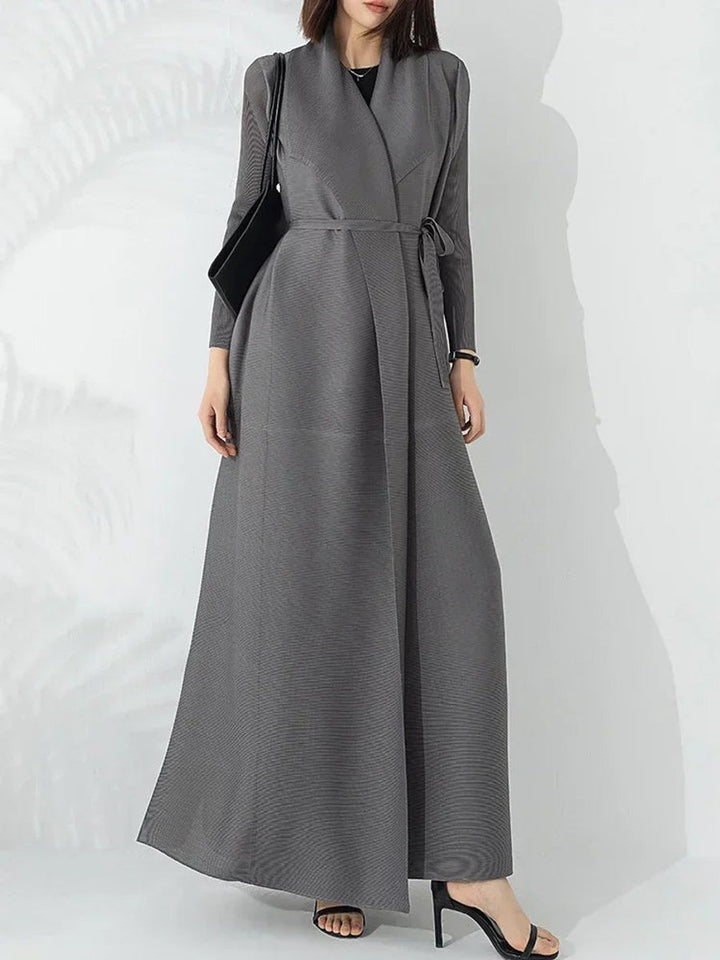 Women's Belted A-Line Longline Coat Jacket - Taupe