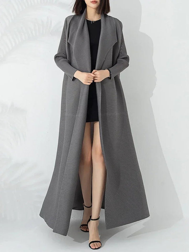 Women's Belted A-Line Longline Coat Jacket