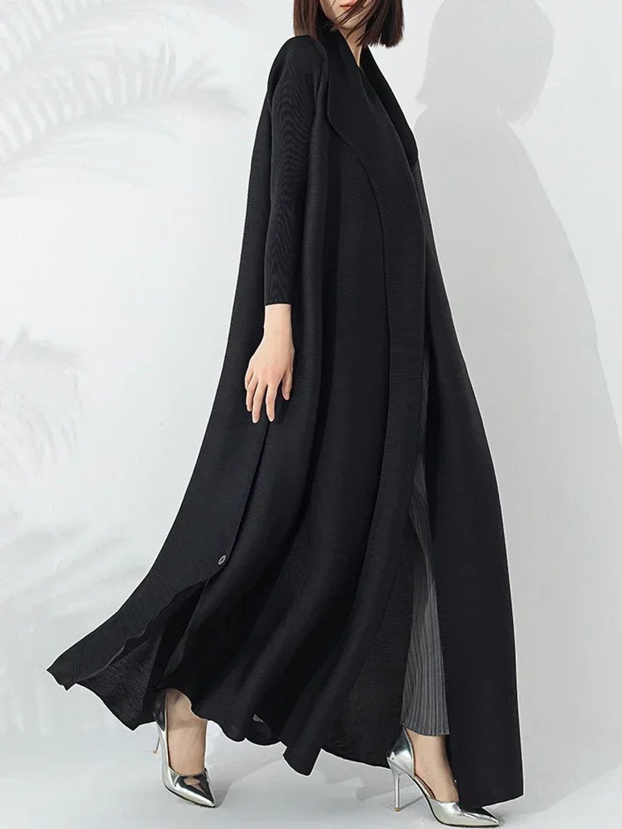 Women's Belted A-Line Longline Coat Jacket