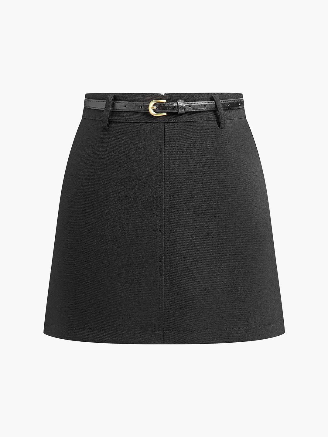 Women's Belted Mini Skirt Mid-Rise Regular Fit