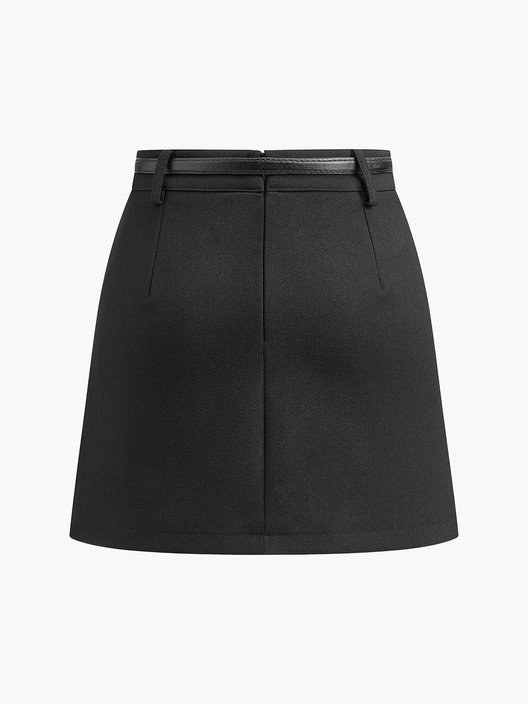 Women's Belted Mini Skirt Mid-Rise Regular Fit