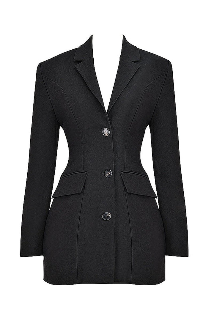 Women's Blazer Mini Dress Tailored Structured Fit