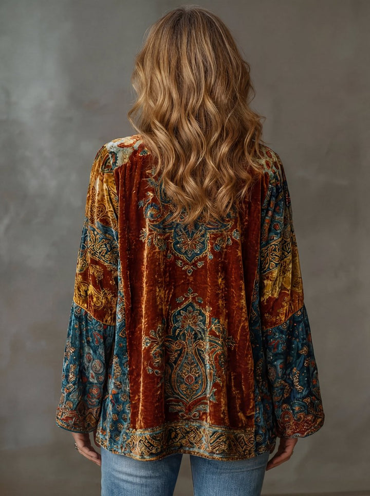Women's Boho Vintage Loose-Fit Quilted Jacket Kimono Cardigan