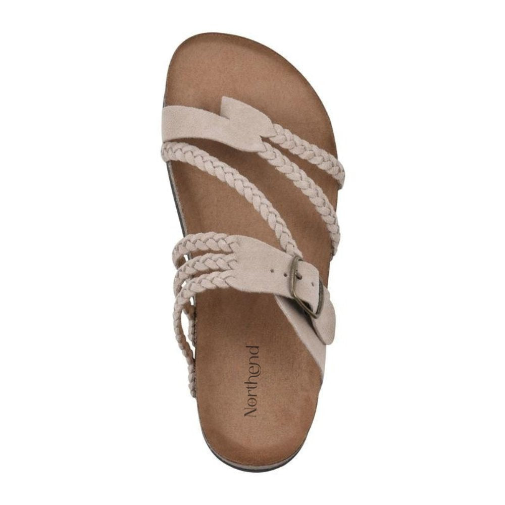 Women's Braided Strap Buckle Toe-Loop Sandals