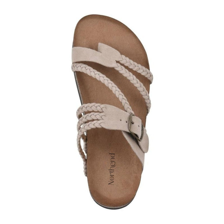 Women's Braided Strap Buckle Toe-Loop Sandals