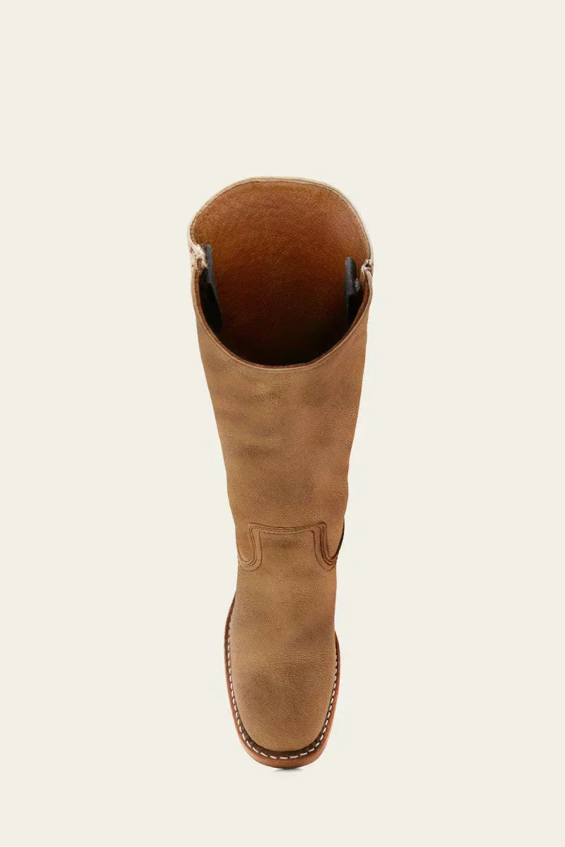 Women's Brown Leather Knee-High Block Heel Boots