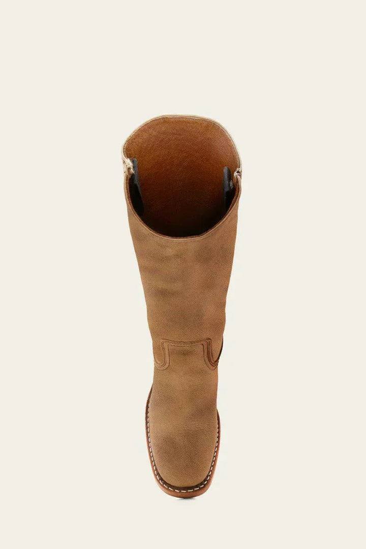 Women's Brown Leather Knee-High Block Heel Boots