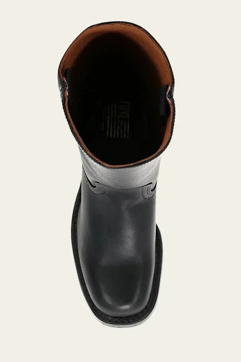 Women's Brown Leather Knee-High Block Heel Boots