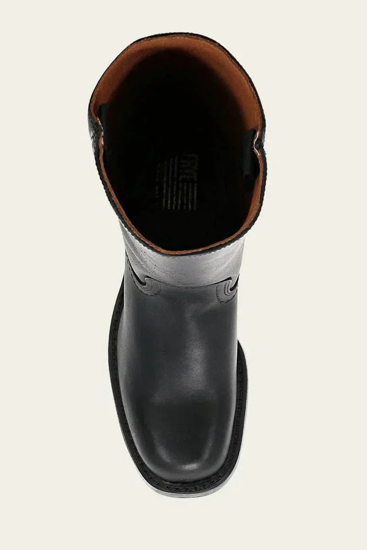 Women's Brown Leather Knee-High Block Heel Boots