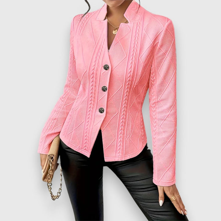 Women's Cable-Knit Mock-Neck Long-Sleeve Fitted Jumper