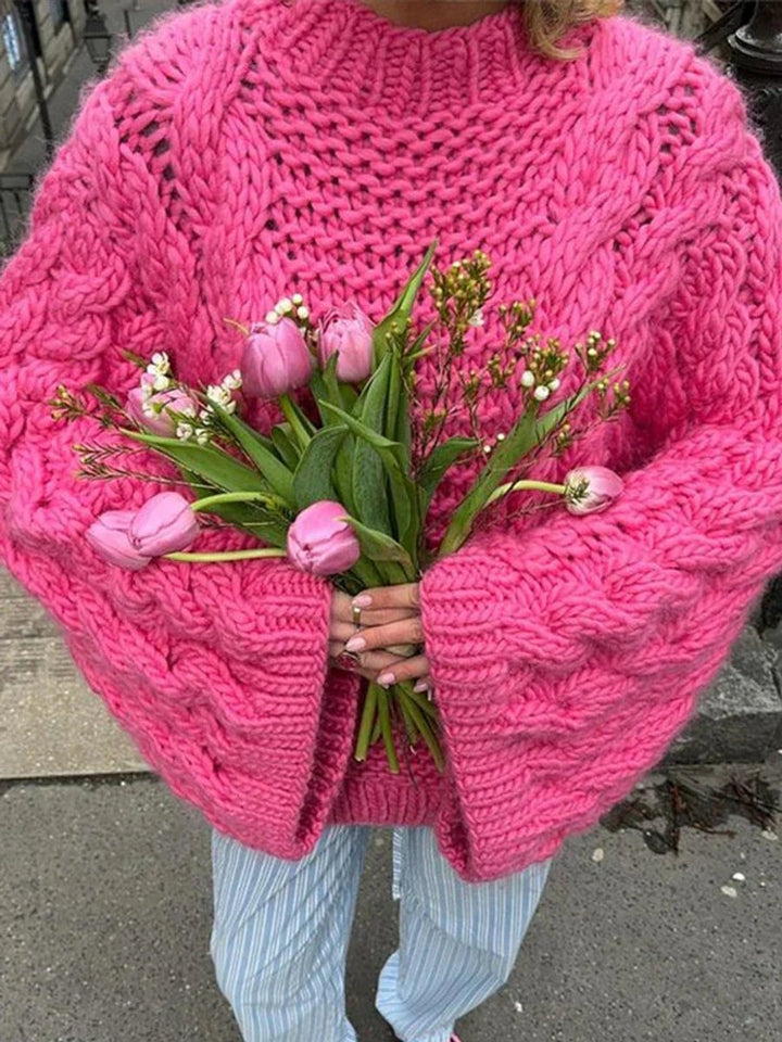 Women's Cardigan Oversized Chunky Cable-Knit Jumper