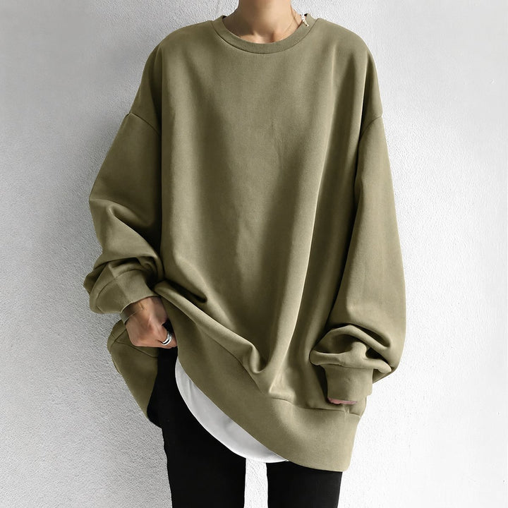Womens Cardigan Oversized Drop-Shoulder Long-Sleeve Tunic Jumper - Brown
