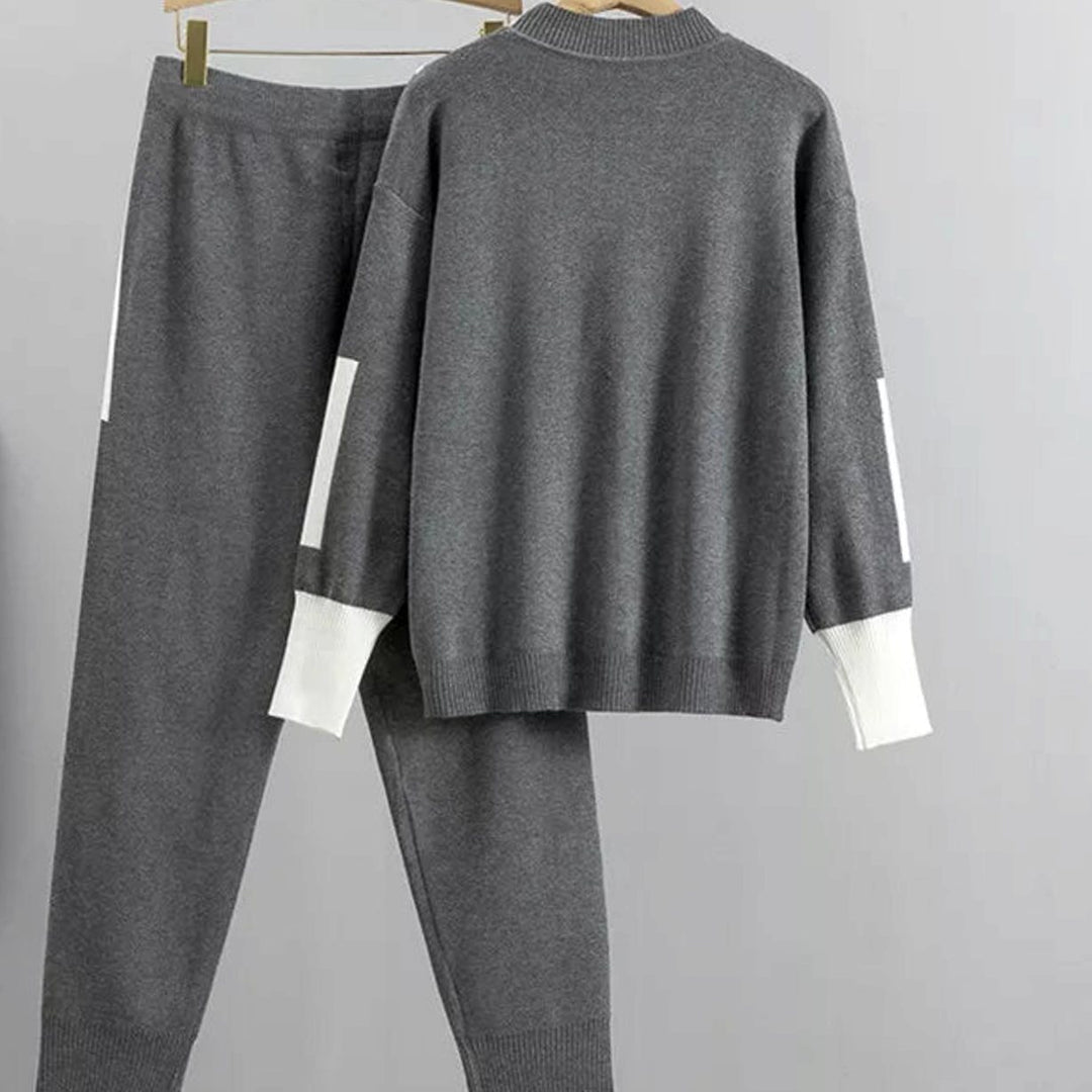 Women's Casual Knit Two-Piece Jogger Pants Set