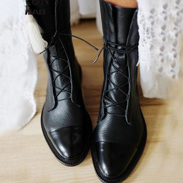 Women's Classic Leather Lace-Up Ankle Boots