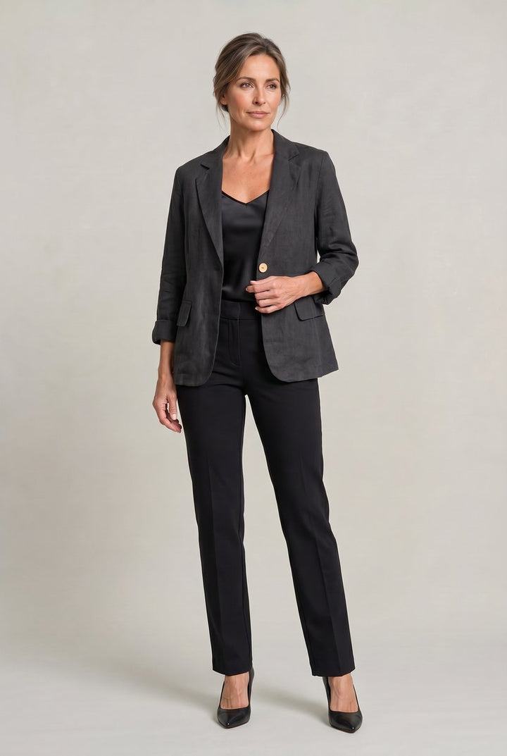 Women's Coat Style Lightweight Single-Button Relaxed Blazer