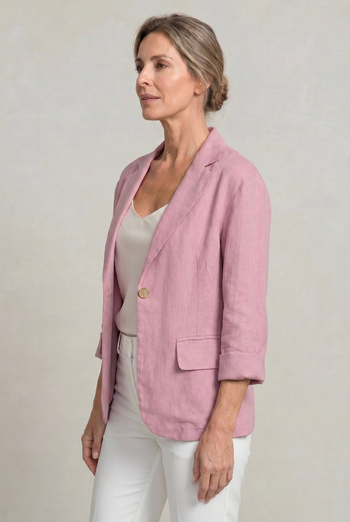 Women's Coat Style Lightweight Single-Button Relaxed Blazer