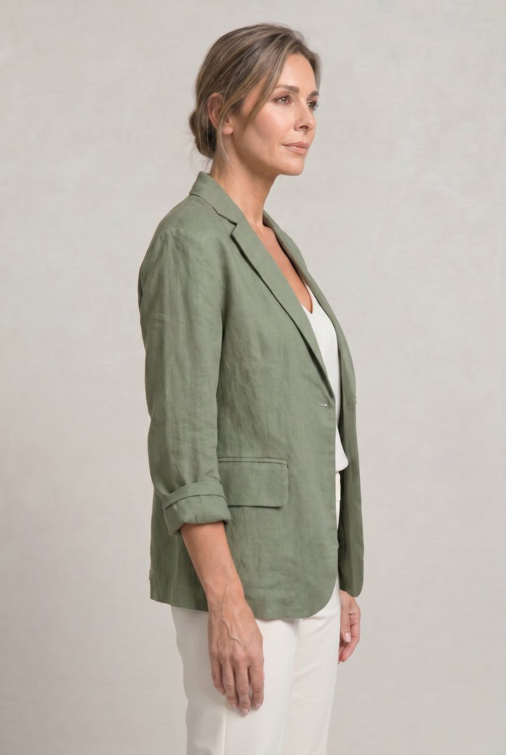 Women's Coat Style Lightweight Single-Button Relaxed Blazer