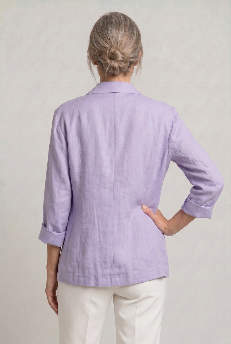 Women's Coat Style Lightweight Single-Button Relaxed Blazer