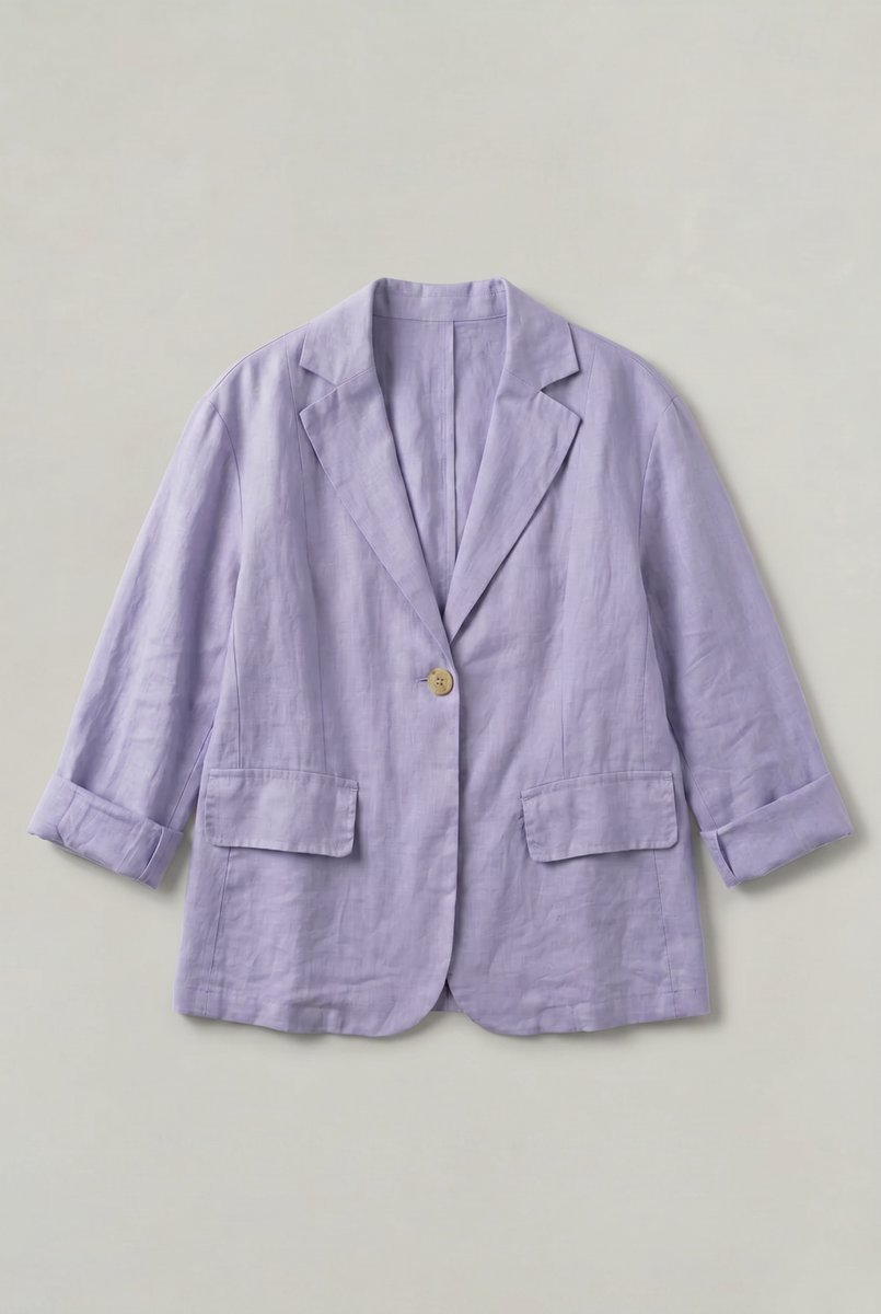Women's Coat Style Lightweight Single-Button Relaxed Blazer