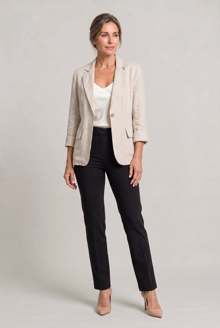 Women's Coat Style Lightweight Single-Button Relaxed Blazer