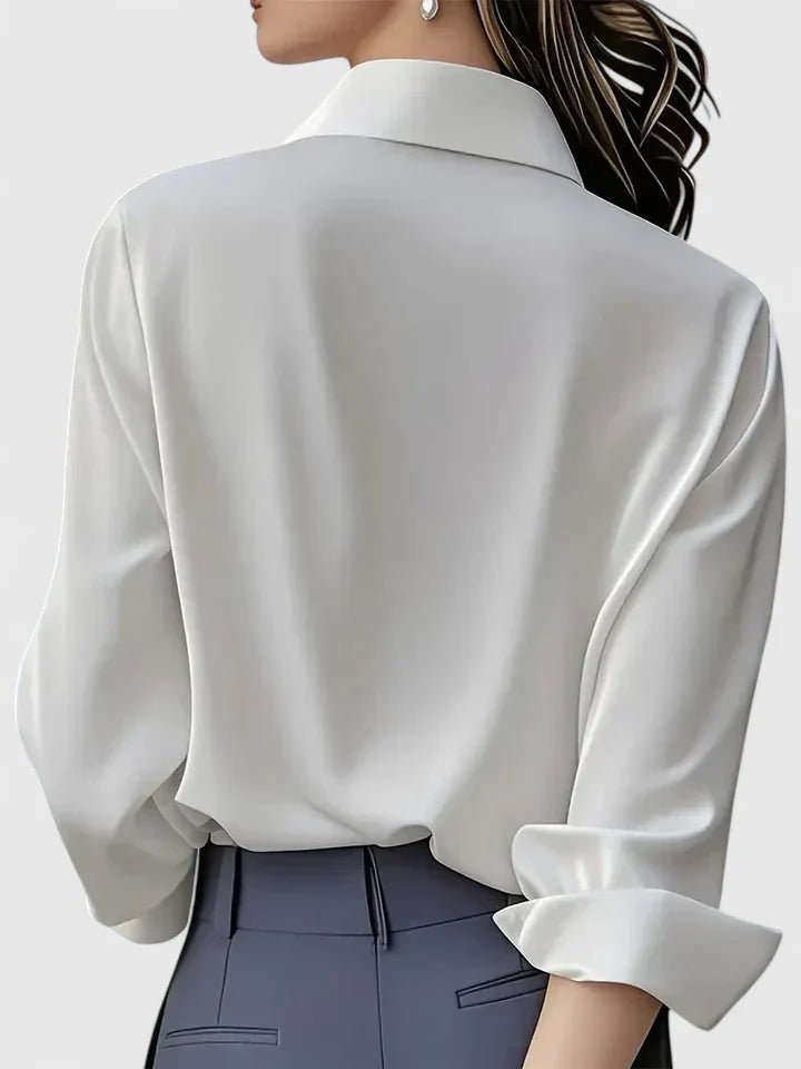 Women's Concealed Placket Satin Button-Down Shirt