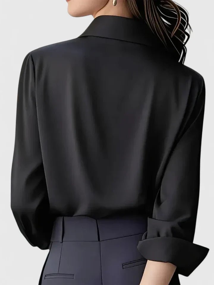 Women's Concealed Placket Satin Button-Down Shirt