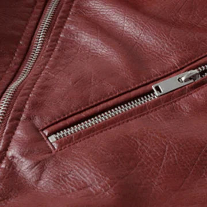 Women's Cropped Biker Faux Leather Jacket Zip-Up