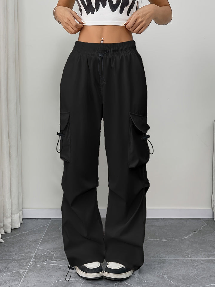 Samantha | Women's Wide Leg Cargo Pocket Drawstring Pants
