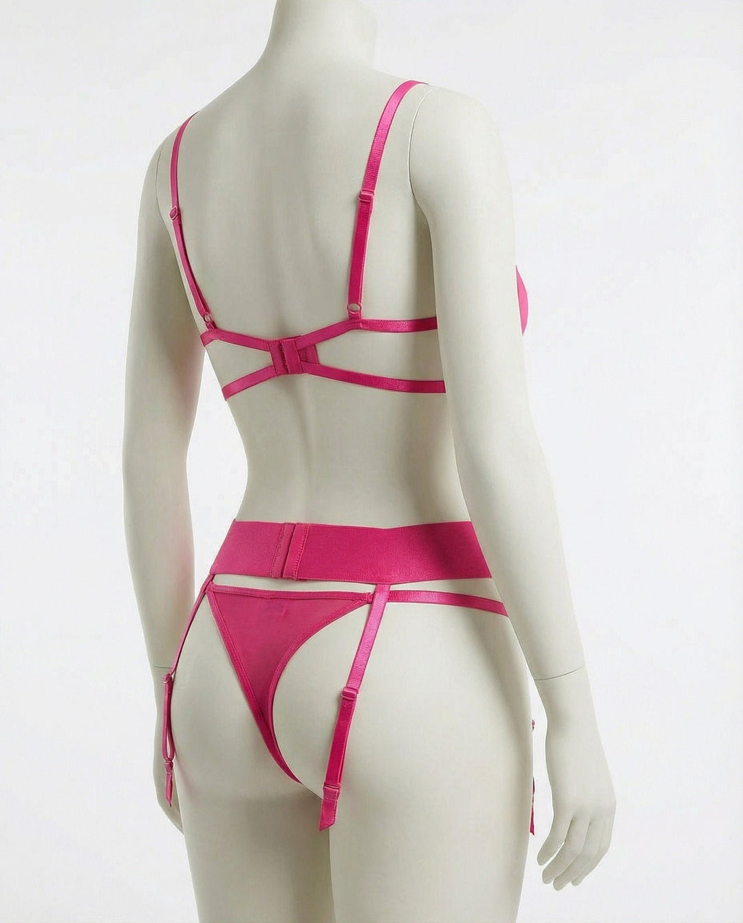 Women's Embroidered Mesh Four-Piece Lingerie Set