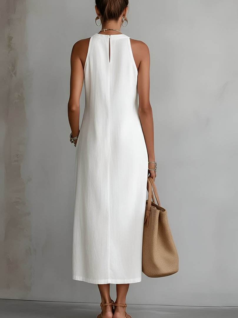 Women's Embroidered Sleeveless Midi Dress