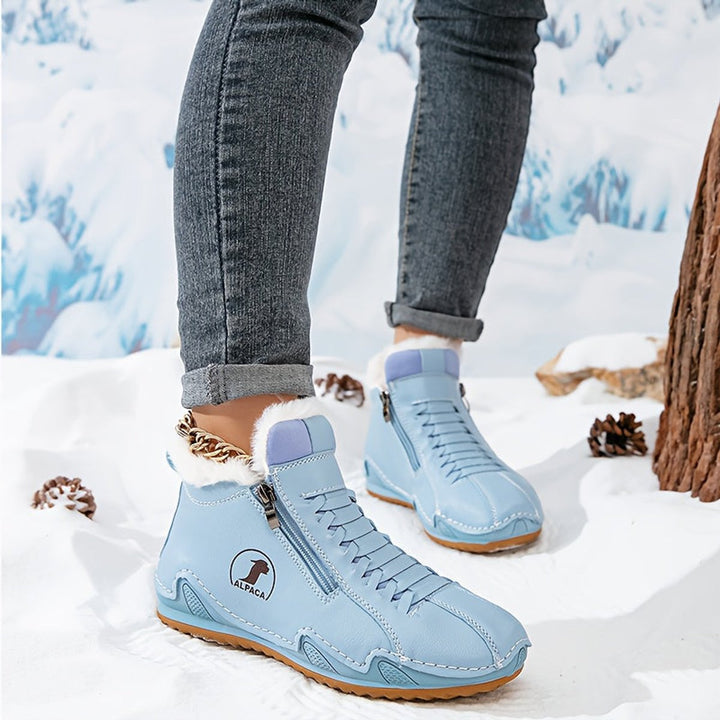 Women's Faux Fur-Lined Lace-Up Winter Ankle Boots
