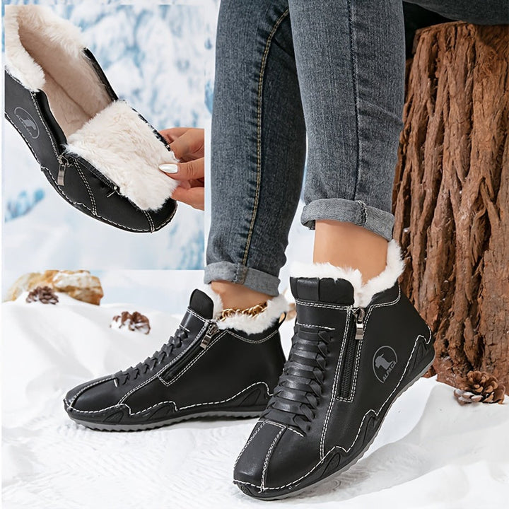 Women's Faux Fur-Lined Lace-Up Winter Ankle Boots