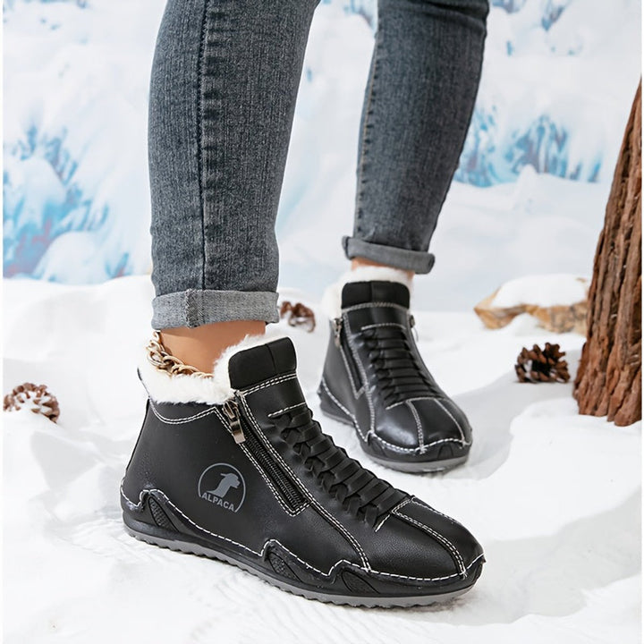 Women's Faux Fur-Lined Lace-Up Winter Ankle Boots