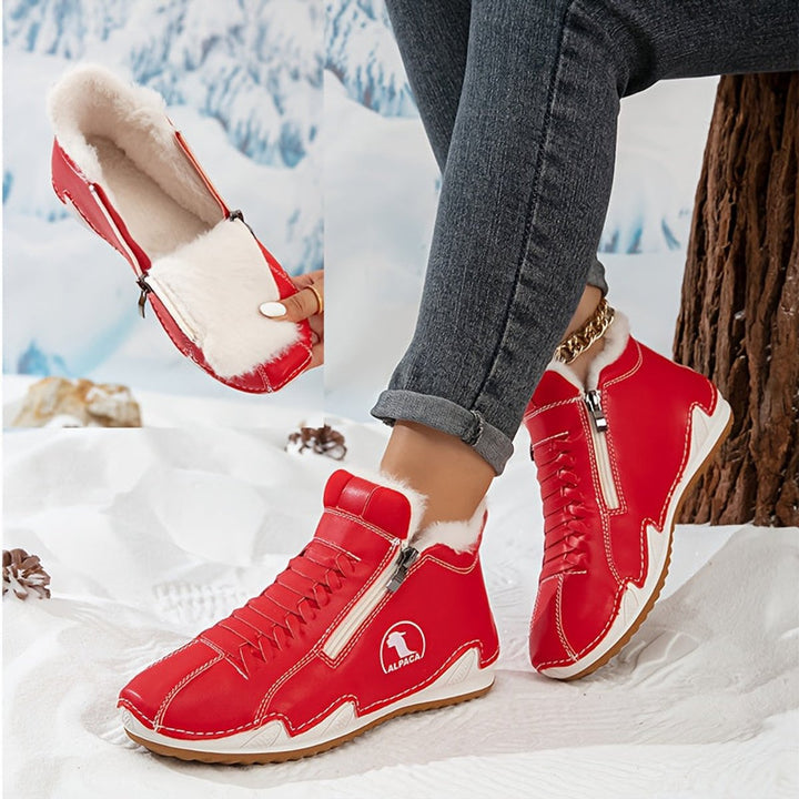 Women's Faux Fur-Lined Lace-Up Winter Ankle Boots