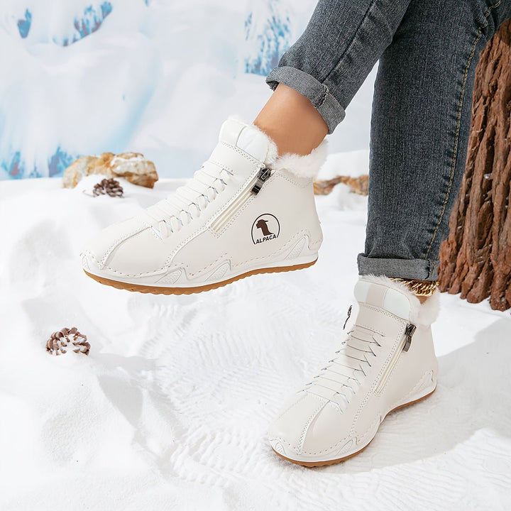 Women's Faux Fur-Lined Lace-Up Winter Ankle Boots