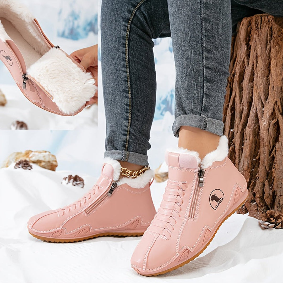 Women's Faux Fur-Lined Lace-Up Winter Ankle Boots