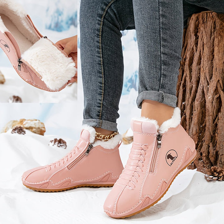 Women's Faux Fur-Lined Lace-Up Winter Ankle Boots