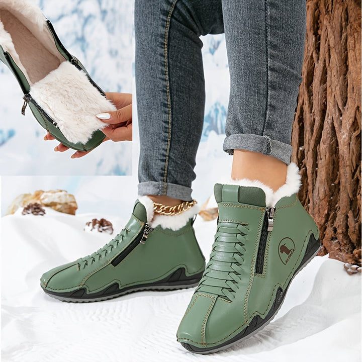 Women's Faux Fur-Lined Lace-Up Winter Ankle Boots