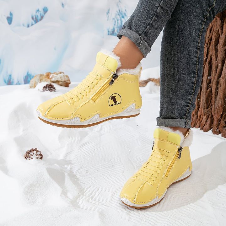 Women's Faux Fur-Lined Lace-Up Winter Ankle Boots