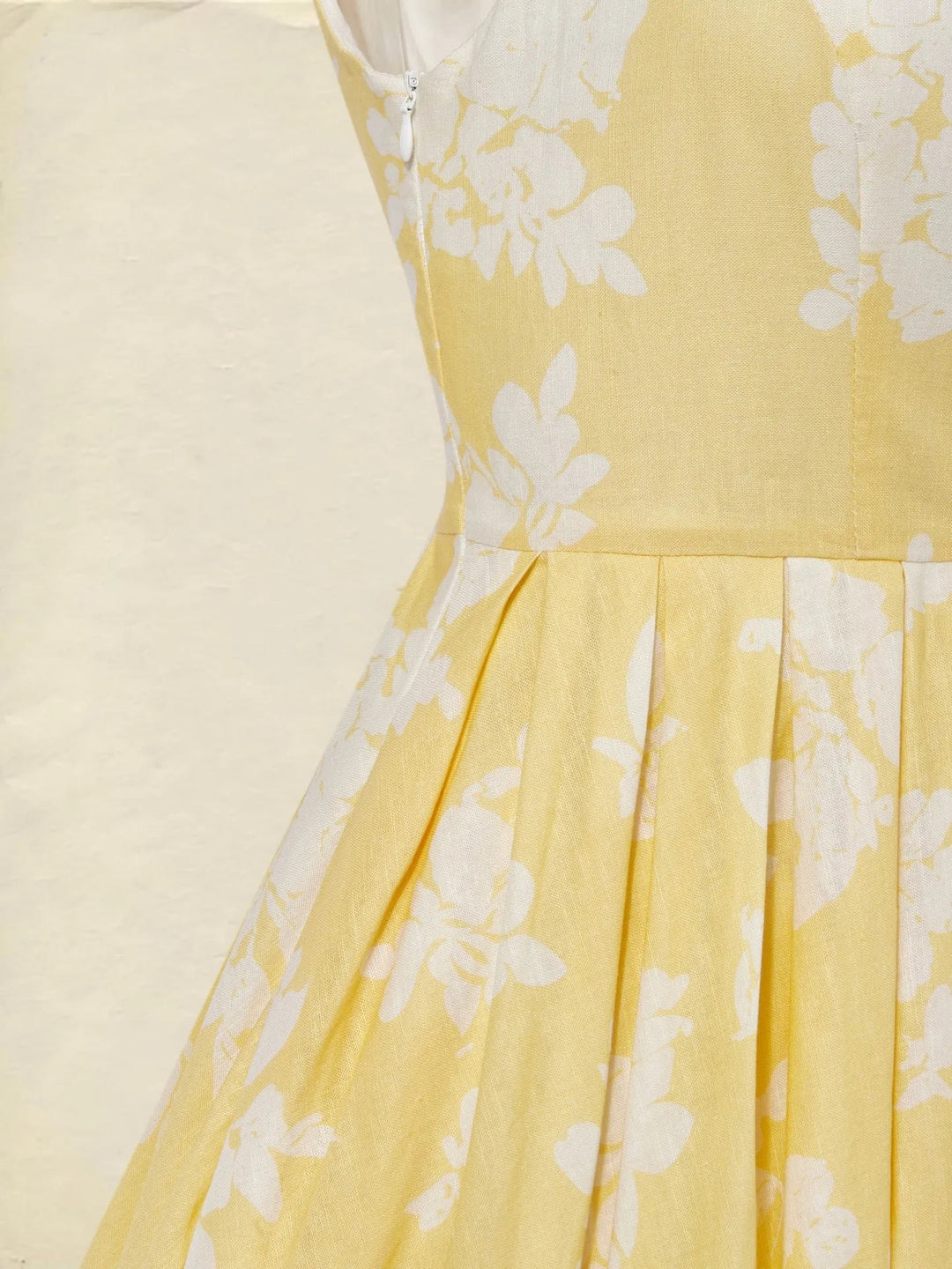 Women's Floral Linen Sleeveless Midi Dress