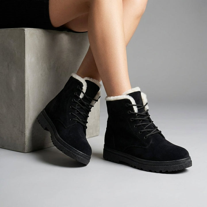 Women's Fur-Lined Lace-Up Ankle Snow Boots