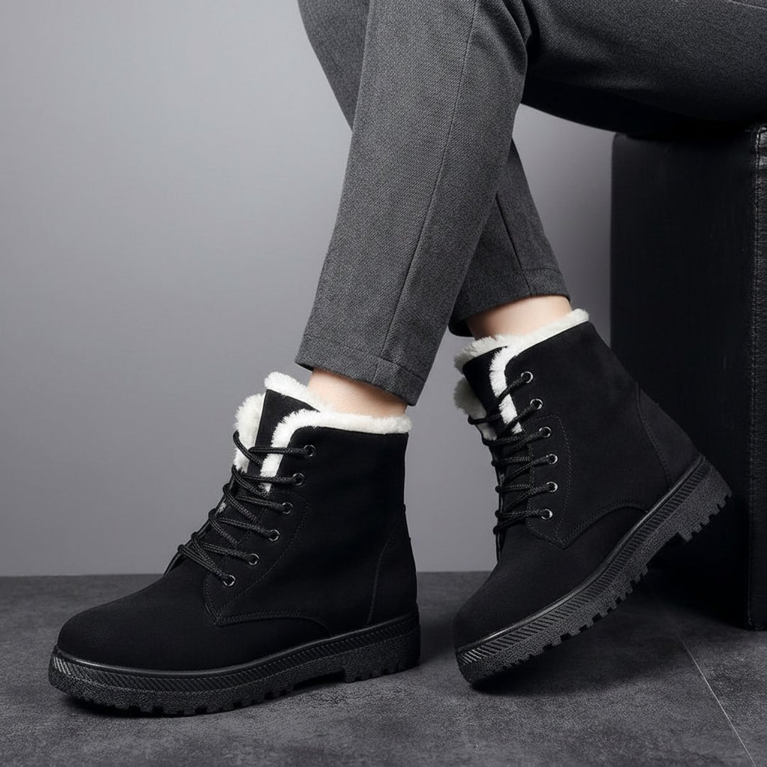 Women's Fur-Lined Lace-Up Ankle Snow Boots