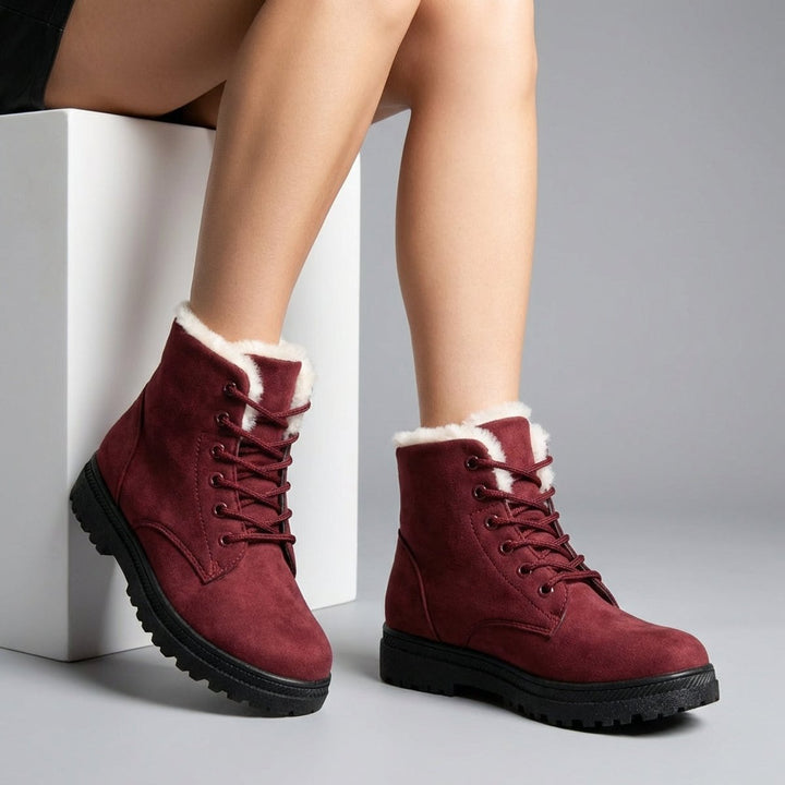 Women's Fur-Lined Lace-Up Ankle Snow Boots
