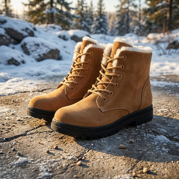 Women's Fur-Lined Lace-Up Ankle Snow Boots