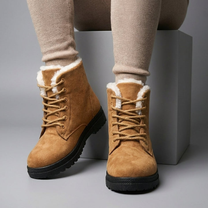 Women's Fur-Lined Lace-Up Ankle Snow Boots