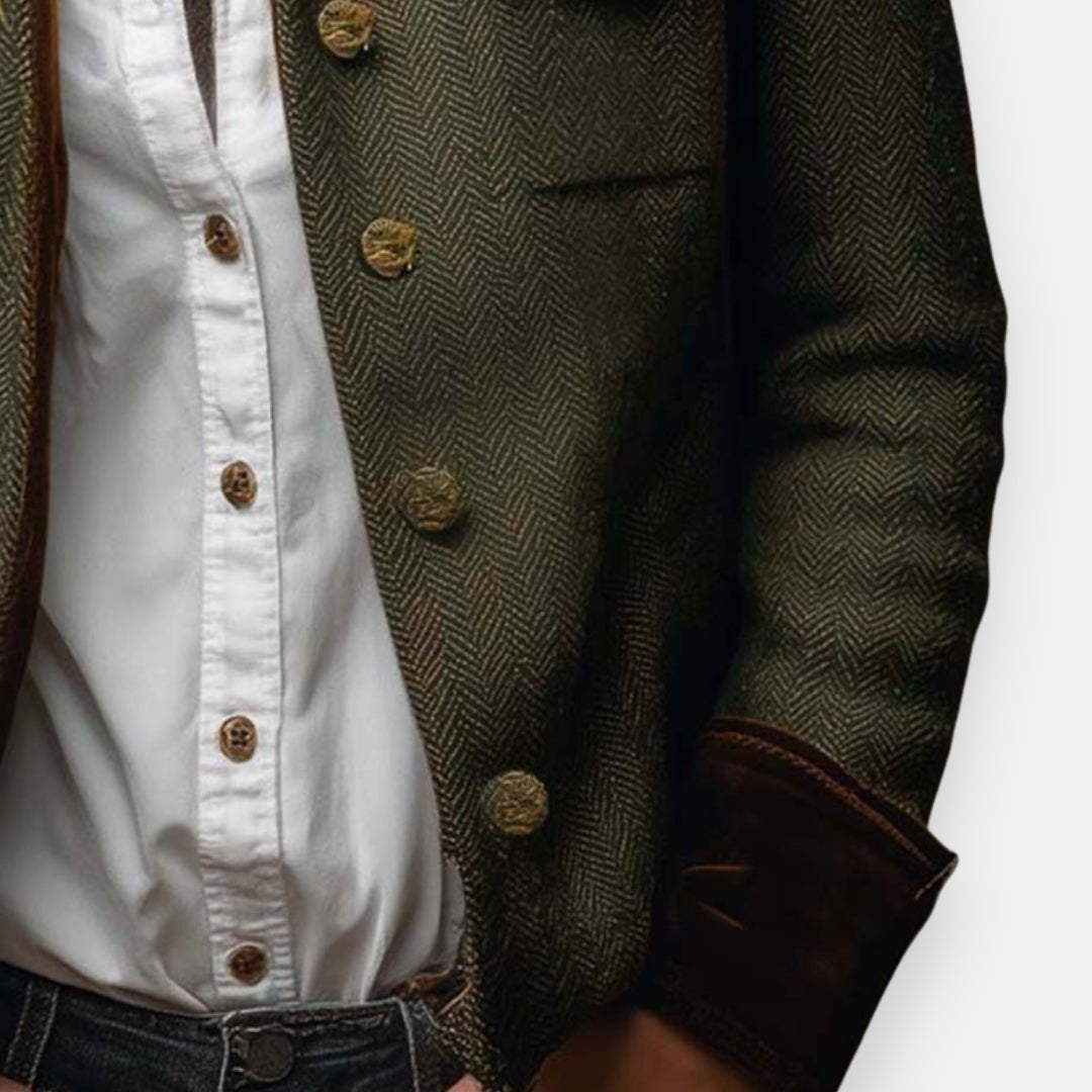 Women's Herringbone Structured Button-Front Jacket