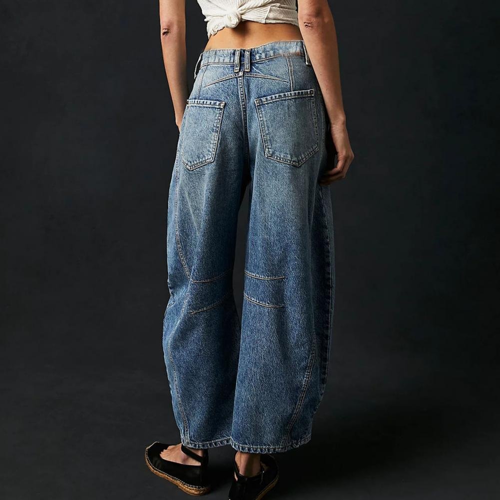 Women's High-Waist Barrel-Leg Relaxed-Fit Denim Jeans