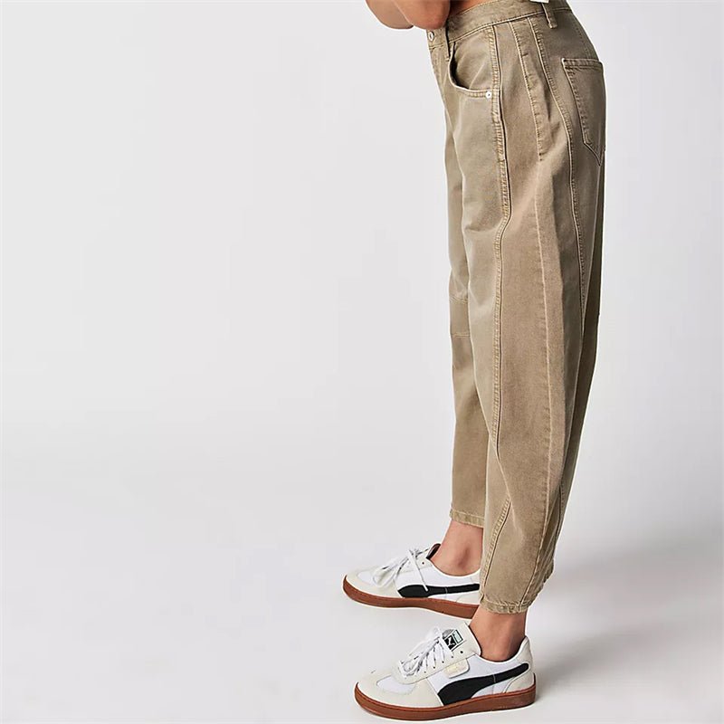 Women's High-Waist Barrel-Leg Relaxed-Fit Denim Jeans